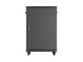 Lanberg Szafa instalacyjna rack stojąca 19 cali 18U 600x600 drzwi przeszklone (Flat pack) czarna