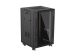 Lanberg Szafa instalacyjna rack stojąca 19 cali 18U 600x600 drzwi przeszklone (Flat pack) czarna