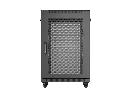 Lanberg Szafa instalacyjna rack stojąca 19 cali 18U 600x800 drzwi perforowane (Flat pack) czarna