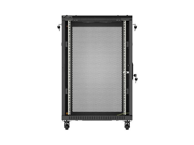 Lanberg Szafa instalacyjna rack stojąca 19 cali 18U 600x800 drzwi perforowane (Flat pack) czarna