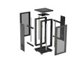 Lanberg Szafa instalacyjna rack stojąca 19 cali 18U 600x800 drzwi przeszklone (Flat pack) czarna