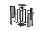 Lanberg Szafa instalacyjna rack stojąca 19 cali 18U 600x800 drzwi przeszklone (Flat pack) czarna