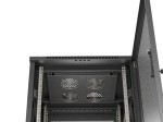 Lanberg Szafa instalacyjna rack stojąca 19 cali 18U 600x800 drzwi przeszklone (Flat pack) czarna