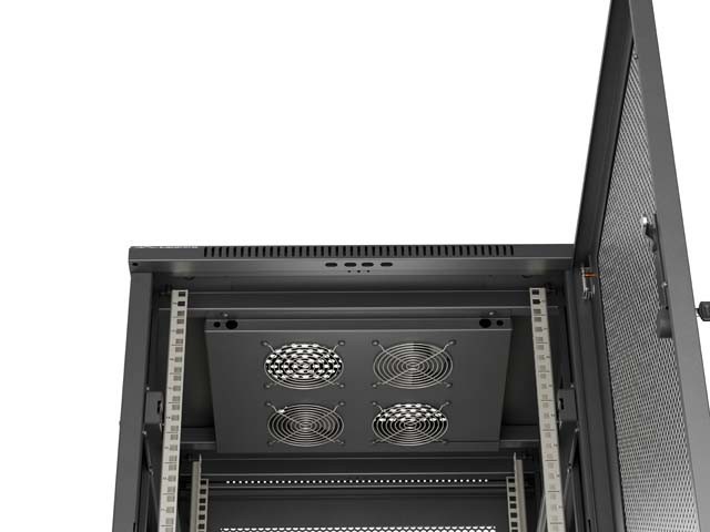Lanberg Szafa instalacyjna rack stojąca 19 cali 18U 600x800 drzwi przeszklone (Flat pack) czarna