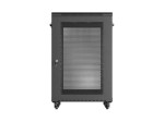 Lanberg Szafa instalacyjna rack stojąca 19 cali 18U 600x800 drzwi przeszklone (Flat pack) czarna