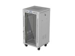 Lanberg Szafa instalacyjna rack stojąca 19 cali 22U 600x600 drzwi przeszklone LCD (Flat pack) szara