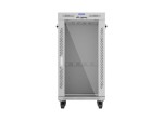 Lanberg Szafa instalacyjna rack stojąca 19 cali 22U 600x600 drzwi przeszklone LCD (Flat pack) szara