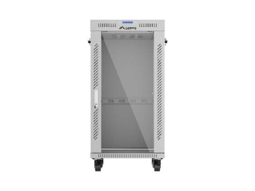 Lanberg Szafa instalacyjna rack stojąca 19 cali 22U 600x600 drzwi przeszklone LCD (Flat pack) szara