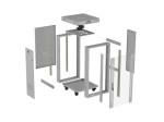 Lanberg Szafa instalacyjna rack stojąca 19 cali 22U 600x600 drzwi przeszklone LCD (Flat pack) szara