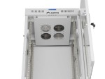 Lanberg Szafa instalacyjna rack stojąca 19 cali 22U 600x600 drzwi przeszklone LCD (Flat pack) szara