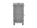 Lanberg Szafa instalacyjna rack stojąca 19 cali 22U 600x600 drzwi przeszklone LCD (Flat pack) szara