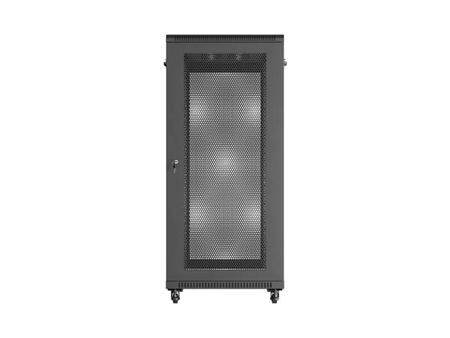Lanberg Szafa instalacyjna rack stojąca 19 cali 27U 600x1000 drzwi perforowane (Flat pack) czarna