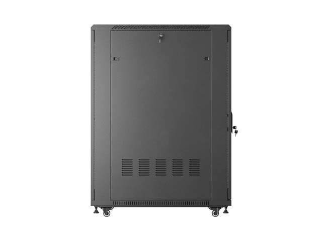 Lanberg Szafa instalacyjna rack stojąca 19 cali 27U 600x1000 drzwi perforowane (Flat pack) czarna