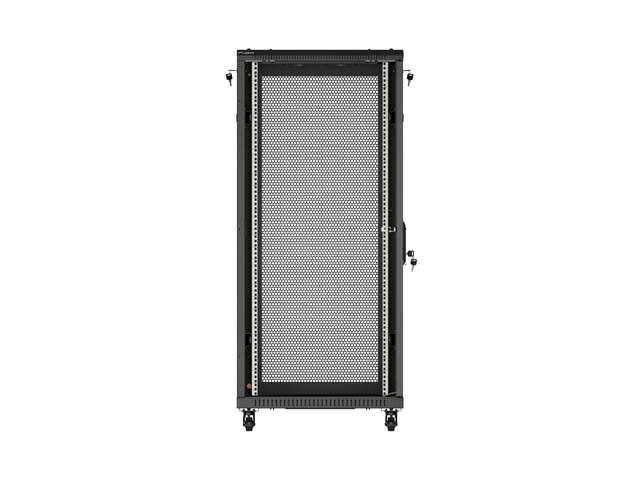 Lanberg Szafa instalacyjna rack stojąca 19 cali 27U 600x1000 drzwi perforowane (Flat pack) czarna