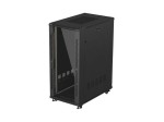 Lanberg Szafa instalacyjna rack stojąca 19 cali 27U 600x1000 drzwi przeszklone (Flat pack) czarna