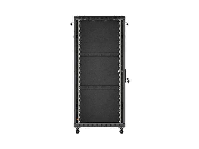 Lanberg Szafa instalacyjna rack stojąca 19 cali 27U 600x1000 drzwi przeszklone (Flat pack) czarna