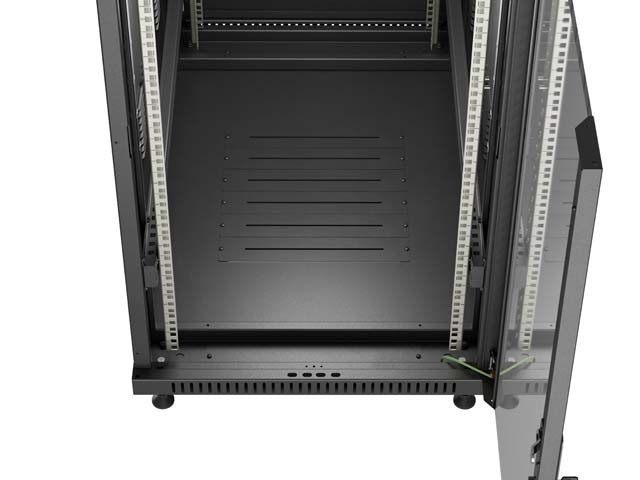 Lanberg Szafa instalacyjna rack stojąca 19 cali 27U 600x1000 drzwi przeszklone (Flat pack) czarna