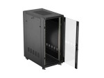 Lanberg Szafa instalacyjna rack stojąca 19 cali 27U 600x1000 drzwi przeszklone (Flat pack) czarna