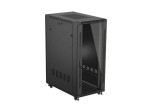 Lanberg Szafa instalacyjna rack stojąca 19 cali 27U 600x1000 drzwi przeszklone (Flat pack) czarna