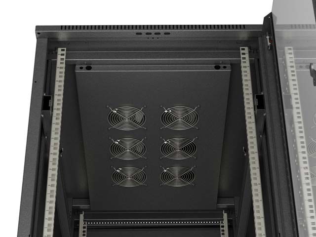 Lanberg Szafa instalacyjna rack stojąca 19 cali 27U 600x1000 drzwi przeszklone (Flat pack) czarna
