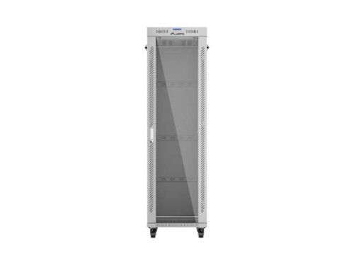 Lanberg Szafa instalacyjna rack stojąca 19 cali 42U 600x1000 drzwi przeszklone LCD (Flat pack) szara
