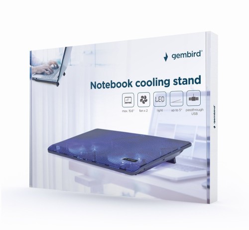 Gembird Podstawka chłodząca pod laptopa 15.6 cala, LED