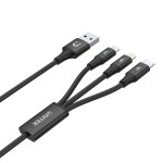 Unitek Kabel USB-A 3w1 USB-C/microUSB/ Lightning czarny C14049BK