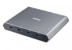 ATEN Przełącznik 2-Port 4K DP USB-C KVM Dock Switch with Power
