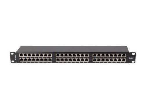 Lanberg Patch panel 48 portów 1U 19 cali kat.6 ftp ekranowany czarny