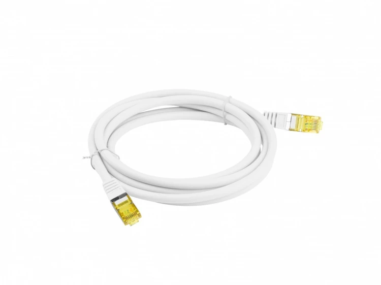 Lanberg Patchcord kat.6a s/ftp lszh cu 0.5m biały fluke passed