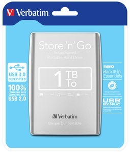 Verbatim Dysk zewnętrzny Store'n'Go 1TB 2.5'' USB 3.0 Srebrny 53071