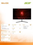 Acer Monitor 27 cali Nitro ED270W0b ED270W0bmiipx