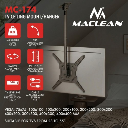 Maclean Uchwyt sufitowy dla telewizora MC-174