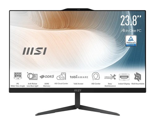 MSI Komputer All-in-One Modern AM242P 1M-2088XEU/nOS/Intel Core5 120U/16GB/512SSD/UMA/23.8/Czarny