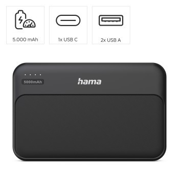 Hama Power pack 5000 mAh 2xUSB-A antracyt