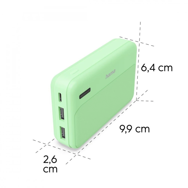 Hama Power pack 10000mAh 2xUSB-A zielony