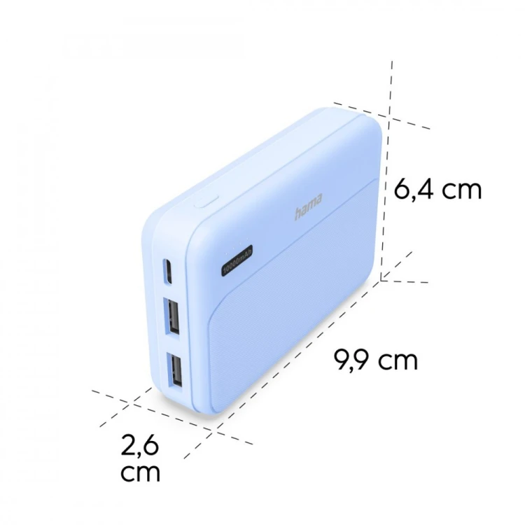 Hama Power pack 10000 mAh 2xUSB-A niebieski