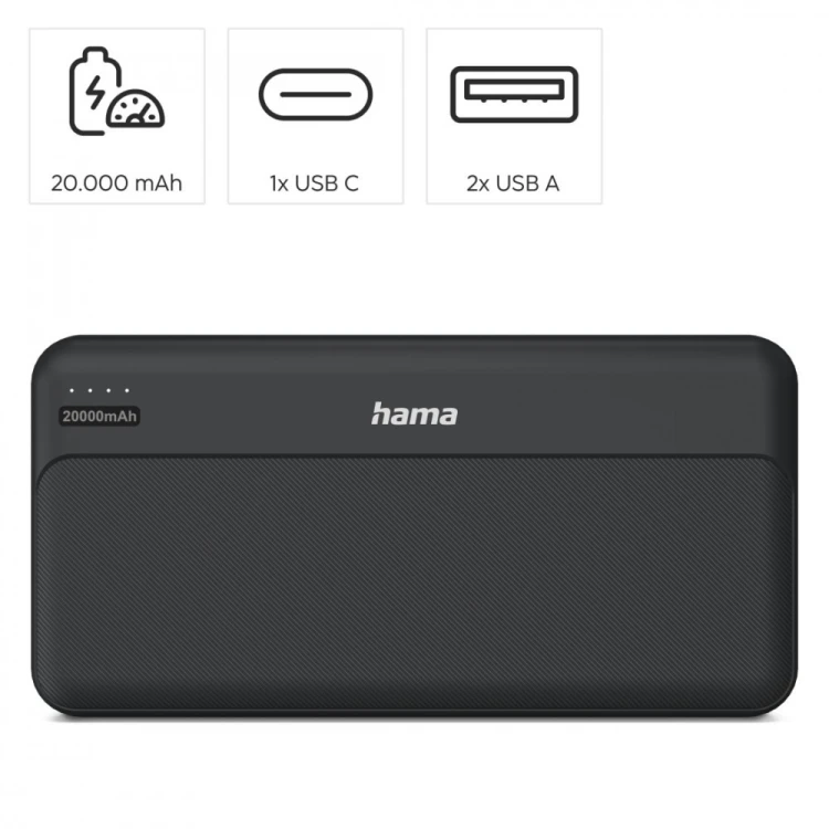 Hama Power pack 20000 mAh 2xUSB-A antracyt