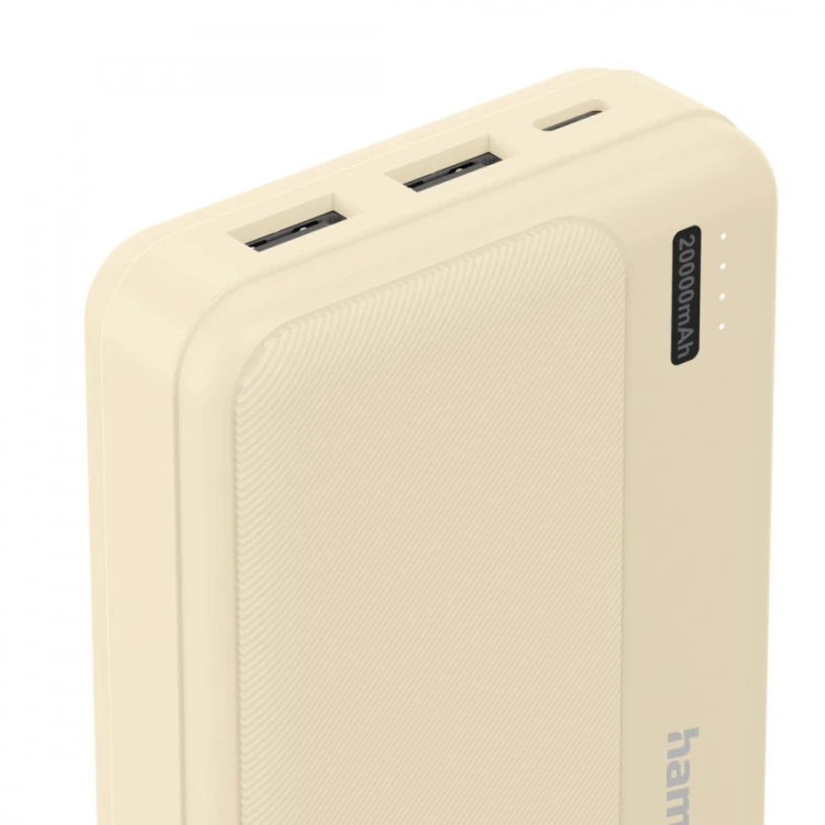 Hama Power pack 20000 mAh 2xUSB-A piaskowy