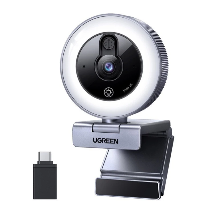 Ugreen Kamera internetowa 2K 30FPS podświetlenie LED wbudowany mikrofon