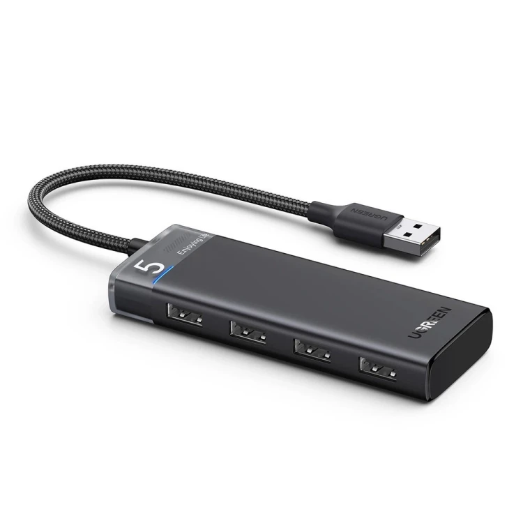 Ugreen HUB USB-C CM653 1x USB-C 4x USB-A - szary