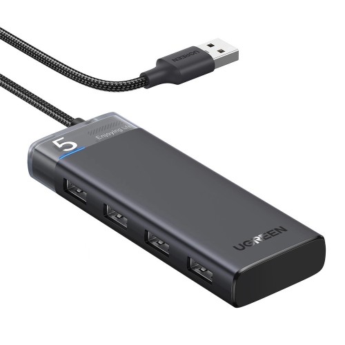 Ugreen HUB USB-C CM653 1x USB-C 4x USB-A - szary
