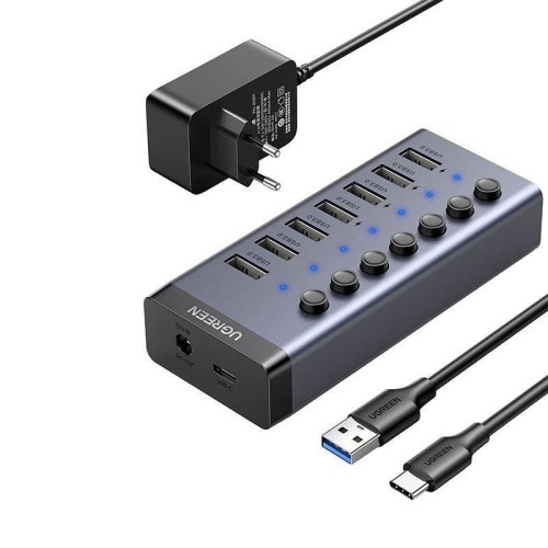 Ugreen HUB USB 3.0 7X USB 3.0 5GBS szybkie ładowanie