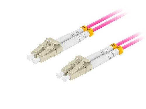 Lanberg Patchcord światłowodowy Mm Lc/Upc-Lc/Upc Duplex 3.0mm 2m fioletowy