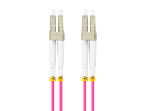Lanberg Patchcord światłowodowy Mm Lc/Upc-Lc/Upc Duplex 3.0mm 5m fioletowy