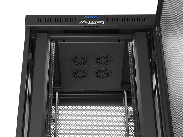 Lanberg Szafa instalacyjna rack stojąca 19 cali 37U 800x800 drzwi perforowane LCD czarna (Flat pack)