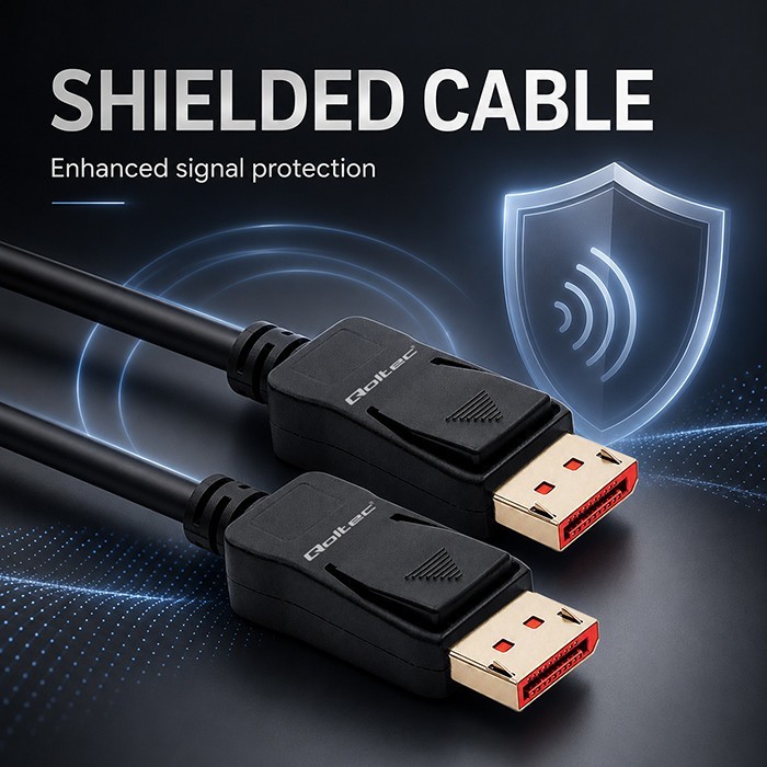 Qoltec Kabel DisplayPort M/M v2.1 | 40G | 0.5m