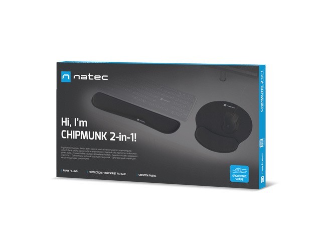 Natec Podkladka pod mysz i nadgarstek Chipmunk 2w1 zestaw