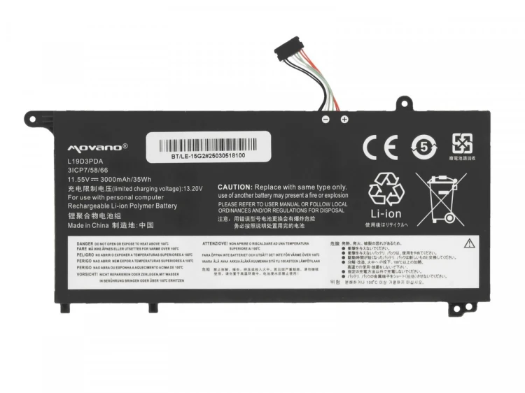 Movano Bateria L19M3PDA do Lenovo ThinkBook 14 15 G2 G3 G4 G5 IAP ITL ACL ABA - 3000 mAh (35 Wh)