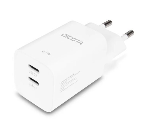 DICOTA Ładowarka GaN 45W 2xUSB-C biała